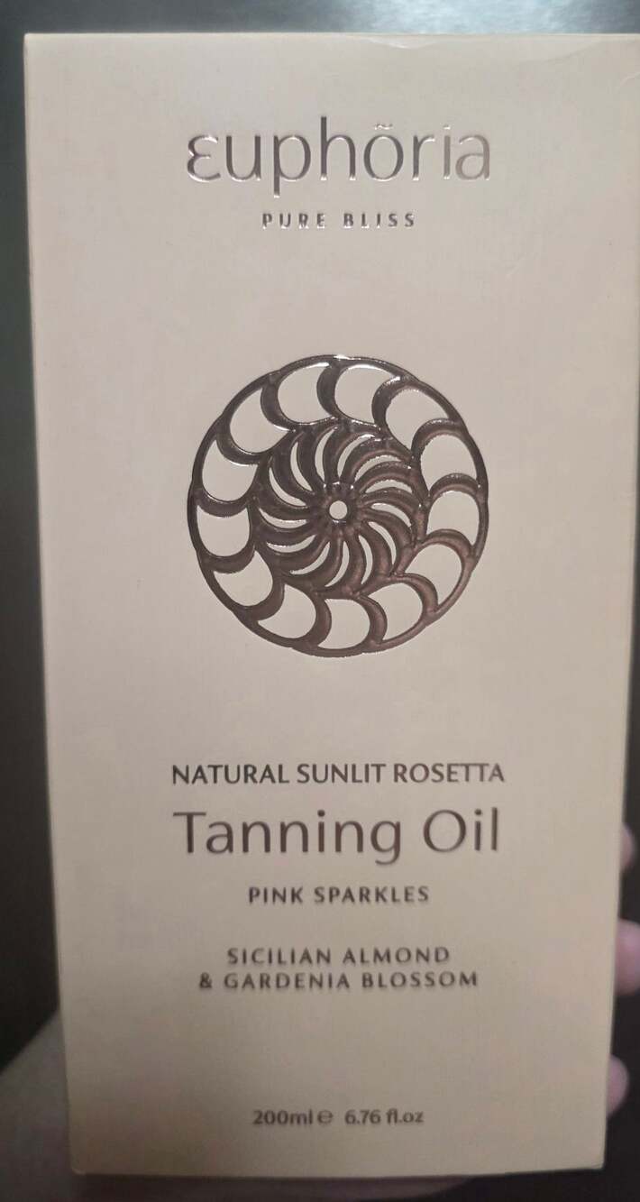 Euphoria Natural Sunlit Rosetta Tanning Oil 200ml Pink Sparkles